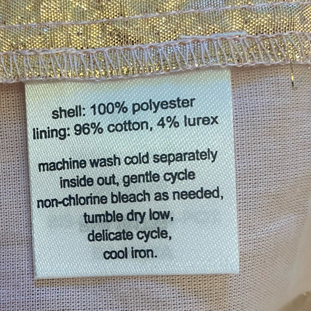 NWT Bisby Madaket Light Pink and Gold Metallic Stripes and Stars Dress, girls 12 - Picture 11 of 13